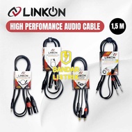 LINKON Audio Cable Converter XLR3 RCA/ 1/4 TS To 3.5mm High Performance Full Copper 1.5m