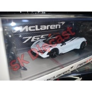 CM Model 1/64 Mclaren 765LT. White with Carbon Hood