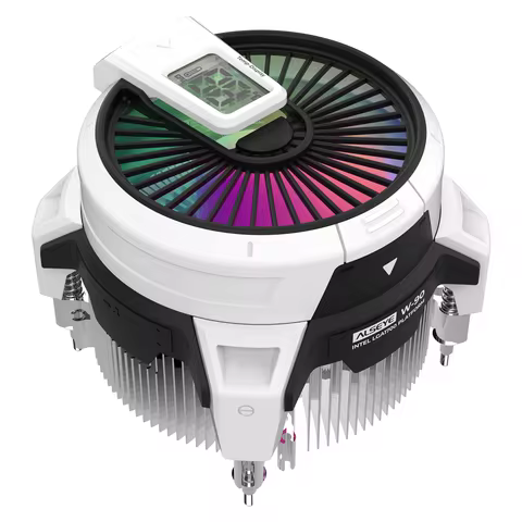 Alseye W90 CPU Cooler PWM 4 Pin Fan 90 mm ARGB Lighting Precise Temperature Display Cooler Cpu Suppo