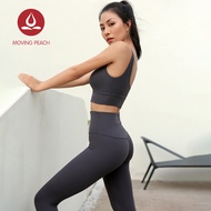Moving Peach Women Sport Set 5 Colors Super ComfortableชุดออกกำลังกายSport Bra And Pants ABL + BLL