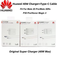 Original Huawei 40W Charger Original 10V4A Supercharge EU/US/UK Charge Adapter With 5A USB Type C Cable For Huawei P30 P40 P10 P20 Pro Lite Nova 5 6 Pro Mate 9 10 Pro Mate 30 20 Pro Magic 2 Honor V30