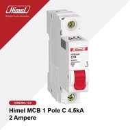 Himel MCB 1P 2A MCB Breaker 1 Pole C 4.5kA SNI HDB3WL1C2 Himel