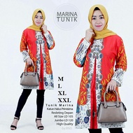 DRES BATIK WANITA DEWASA TERBARU 2021 TUNIK CANTIK dan ELEGAN BAJU PESTA PAKAIAN KANTOR MODERN BUSAN