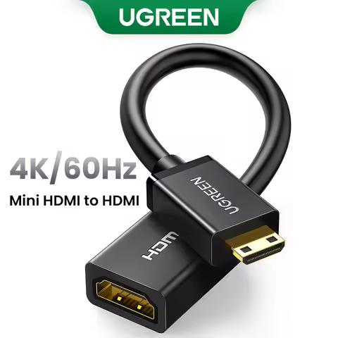 Ugreen Mini HDMI Adapter Mini HDMI to HDMI Cable Adapter 4K Compatible for Raspberry Pi ZeroW Camcor
