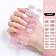 UR SUGAR 18sheets Nude Semi Gel Nail Patch Stickers for UV Lamp Nail art Gel Polish Strips Full Cover Nail Wraps