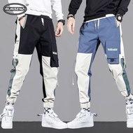 Stitching Patch Cargo Pants Men Sense of Design Casual Slim Fit Outdoor Jogger Pants