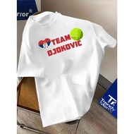 Men's Novak Djokovic Fan Apparel - Team Djokovic Graphic T-Shirt with Tennis Ball & Serbian Flag Pri