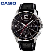 Casio 💯(Ori) MTP-1374L-1A Black Leather Band Men Watch Mtp-1374