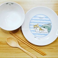 台灣 Mofusand貓咪 鯊魚貓 台灣7-11集點系列 碗盤餐具4件組