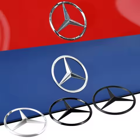 90mm ABS Chrome Black Logo Mercedes Emblem Rear Star Badge For Mercedes Benz W203 W206 W212 X253 W16