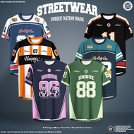 UNIQUE NATION STREETWEAR JERSEY DESIGN NUMBERIC PRINTED S-8XL BAJU ROUND-NECK KASUAL SIMPLE KAIN JER