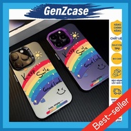 Iphone case with rainbow smiley pattern IMD Matte C79 b.ve camera anti-fouling 7plus/X/Xsmax/11/12/1