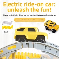 Children's Engineering Track Car DIY Assembly Electric Toy Car Assembly Track Self-Propelled Enginee