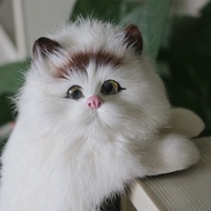 #doll#stuffedtoys♫[hanging cat] simulated cat animal doll family toy real fur handmade static model 