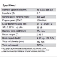 Speaker ACR 15 inch PA 113156 SW Fabulous