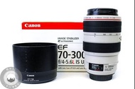 【台南橙市3C】Canon EF 70-300mm f4-5.6 L IS USM 胖白 二手鏡頭 #79134