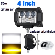 12V-24V Lampu sorot mobil 4 inci 78W satu lampu 2 mode warna terang Led Cree putih dan kuning lampu