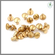 【Jettingbuy】 Hot Sale 10x ARC rắn brass nút Stud vít đinh vít trở lại da đinh tán vành đai 6mm
