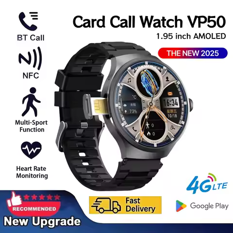 VP50 1.75" AMOLED Smartwatch with 180° Pull-Out Camera, 5G Connectivity, 1500mAh Battery, GPS, Heart