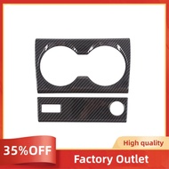 2 PCS Center Control Cup Holder Cover Trim Decoration Sticker Carbon Fiber Pattern ABS Car Accessori