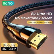 llano HDMI 8K 2.1 3D Braided cable HDMI to hdmi Cable 60hz/144hz Ultra High Speed Transmission Cable 48Gbps 3D HDR Cable For HDTV PS5/PS4 pro Switch Xbox