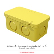 Anzens กล่องพักสายไฟ บล๊อกสายไฟ สีขาว สีเหลือง สีดำ ขนาด2x4 4x4 สำหรับพักสายไฟ แยกสายไฟ สายแลน