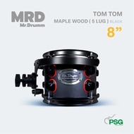 MR.DRUMM : TOM 8 MAPLE WOOD (5 LUG) BLACK