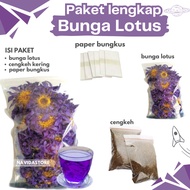 DRIED LOTUS FLOWER PACKAGE biru LOTUS FLOWER/ DRIEDbiru DRIED BLUE LOTUS FLOWER TEA/ DRIED LOTUS FLO