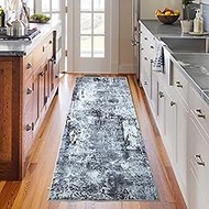 Rugcomf Runner Rug 2'6''x8' Hallway Runner Rug Washable Boho Rug Soft Area Rug Abstract Pattern Non-