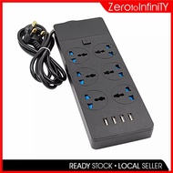 z2i 🛒 6 Sockets 4 USB Malaysian standard Extension wire socket Malaysia 3 pin Plug