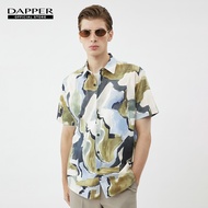 DAPPER เสื้อเชิ้ตแขนสั้น Abstract Camo Print สีเขียว