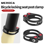 MEROCA J235 Locking Seat Post Clamp, Aluminum Alloy Saddle Tube Lock Clamp, 31.8/34.9mm for Road Bik