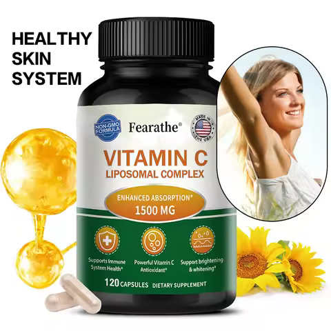 Liposomal Vitamin C Capsules - Powerful Antioxidant, Promotes Collagen Production, Skin Glow, Suppor