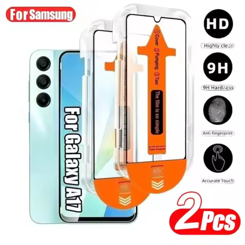2Pcs Ultra HD Screen Protector for Samsung Galaxy A15 A17 A25 A26 A35 A36 A53 A55 A56 A73 One Click 