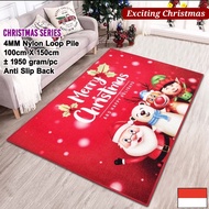 Karpet Lantai Premium Estetik Aesthetic Motif Natal Merry Christmas Santa Claus Clause | Alas Lantai
