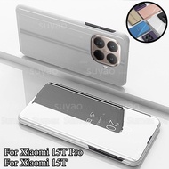 Magnetic Mirror Flip Case For Xiaomi 15T Xiaomi15T Pro 5G Hard Casing Stand Holder Leather Phone Cov