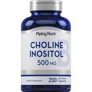 Piping Rock Choline Inositol Supplements | 500mg | 200 Capsules | Choline Bitartrate & Myo-Inositol 