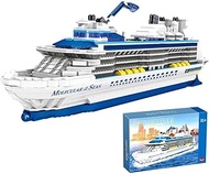Technic Cruise Ship Building Blocks Set, MOC Boat Molecular of The Seas Model Bricks Construction To