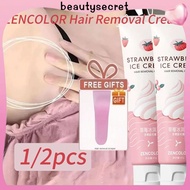 24h Shipping 【1/2pcs】ZENCOLOR Hair Removal Cream Strawberry Ice Cream Easily Removes Full Body Hair 