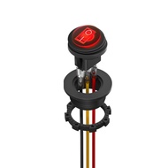SPST 3 Pin Round Rocker Switch Toggle Switch 12V Waterproof Lighted LED On/Off Switch for Car Marine