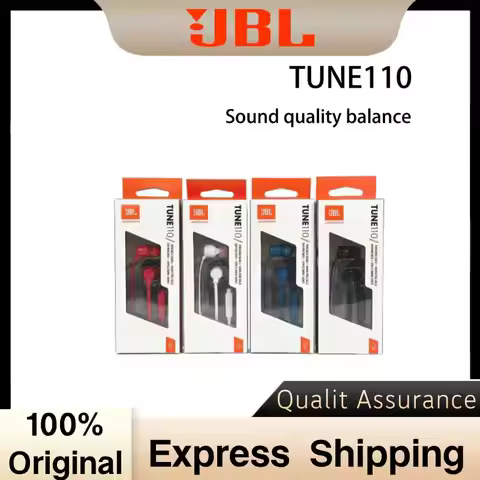 JBL TUNE110 Wired In-Ear Headphones With Mic Dynamic Driver Deep Bass Noise Isolating Soft Earbuds F