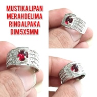 MERAH Mustika Centipede Stone Ring Round Red Pomegranate Red SIEM Alpaca