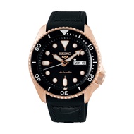 Seiko 5 SRPD76K1 SRPD76 Superman Black Silicone Rose Gold Case Automatic Men's Watch