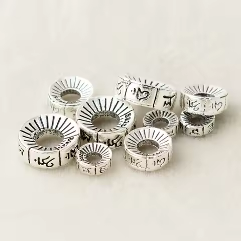 20Pcs Metal Loose Beads Spacer Beads Large Hole Spacer DIY Handmade Bracelet Necklace Jewelry Access