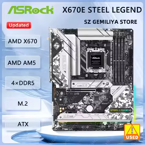 ASROCK X670E STEEL LEGEND Motherboard AMD X670 AMD AM5 DDR5 256GB M.2 ATX support Ryzen 7 8700 Ryzen