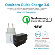 Travel Charger HP Casan Handphone USB 18W 18Watt 18 Watt Qualcomm Quick Charge QC 3.0 QC3.0 VINYX Pu
