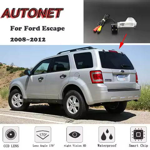 AUTONET HD Night Vision Backup Rear View camera For Ford Escape 2008~2012 CCD/license plate Camera o