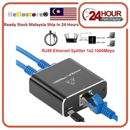 RJ45 Ethernet Splitter 1 to 2 High Speed 1000Mbps Gigabit Ethernet Splitter, LAN Splitter with USB P
