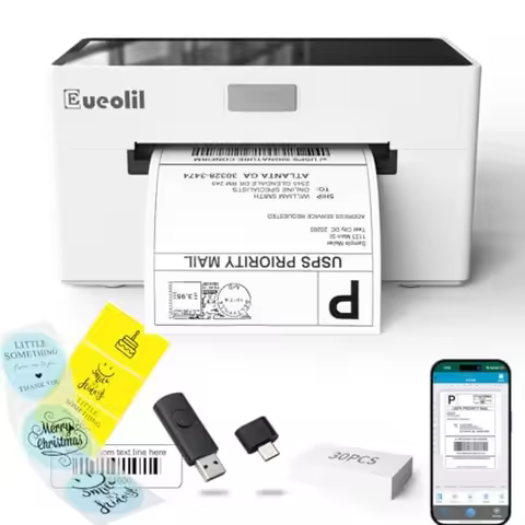 4x6 Thermal Label Printer All-in-One Portable Bluetooth Shipping Label Printer for Small Business Co