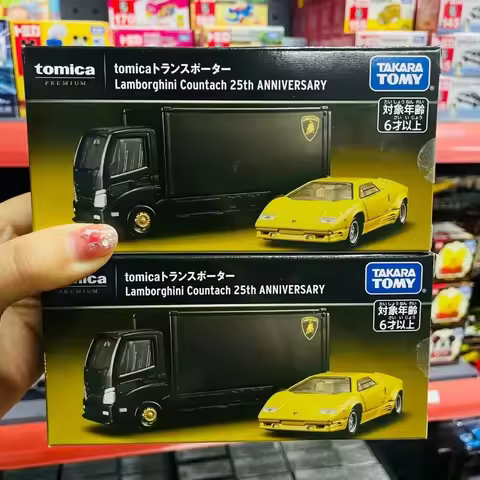 Takara Tomy Tomica Premium Lamborghini Countach 25th Anniversary Diecast Transporter And Model Car S